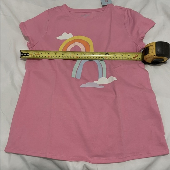 Girls Rainbow Short Sleeve Graphic T-Shirt Cat & Jack Bright Pink Size L Girls - Picture 10 of 10